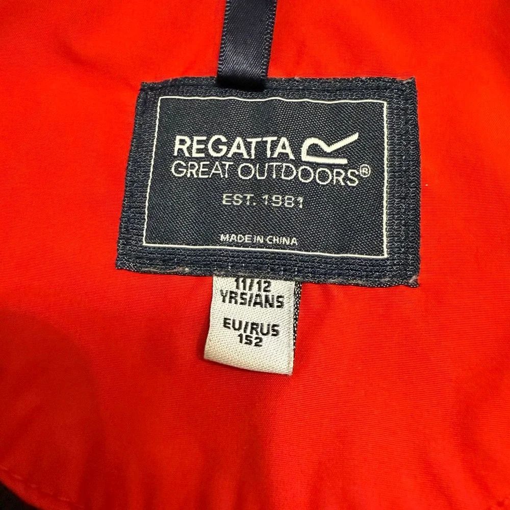 Regatta Great Outdoors kids red navy rain waterproof jacket 11/12‎